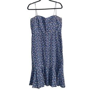 J.Crew Ruffle Hem Midi Dress in Liberty Fabric Sarah Floral Size 10